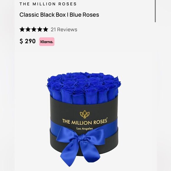 ⚡CLOSET CLEAR-OUT: PRICE DROP⚡ The Million Roses classic black box blue roses - Picture 1 of 12